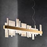 Honice Linear Pendant - Matte Gold / Onyx