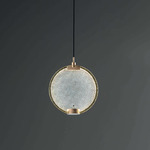 Horo Pendant - Brushed Brass / Smoky Glass