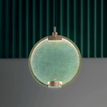 Horo Pendant - Brushed Brass / Green