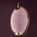 Horo Pendant - Brushed Brass / Pink