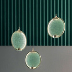 Horo Multi Light Pendant - Brushed Brass / Green