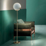 Horo Floor Lamp - Brushed Brass / Smoky Glass