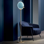 Horo Floor Lamp - Brushed Brass / Light Blue Glass