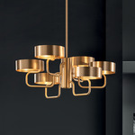 Sound S6 Chandelier - Brushed Gold / Diffused Lens