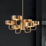 Sound S6 Chandelier - Brushed Gold / Diffused Lens