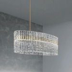 Vegas Oval Chandelier - Champagne / Transparent Glass