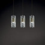 Vegas Rectangular Multi Light Pendant - Champagne / Transparent Glass