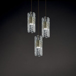 Vegas Round Multi Light Pendant - Champagne / Transparent Glass