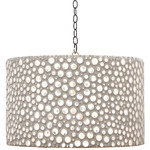 Meri Drum Chandelier - Gold / Frost White