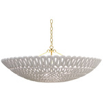 Pipa Bowl Chandelier - Gold / Frost White