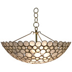 Serena Bowl Chandelier - Brass / Capiz Shells