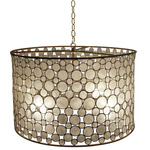 Serena Drum Chandelier - Brass / Capiz Shells