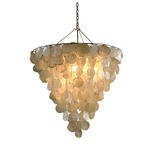 Serena Rustic Chandelier - Brass / Natural Capiz Shells