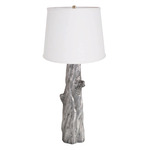 Cedar Table Lamp - Aluminum / White