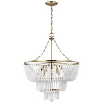 Jackie Chandelier - Satin Brass / White