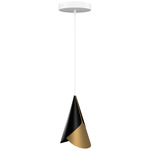 Cornet Pendant - White / Black / Brass