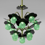 Clover Chandelier - Black / Green