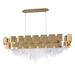 Mondrian Linear Pendant - Gold / Crystal