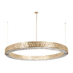 Metis Hammered Chandelier - Gold / Crystal