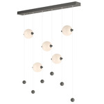 Abacus Linear Pendant - Natural Iron / Opal