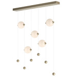 Abacus Linear Pendant - Soft Gold / Opal