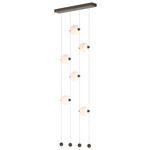 Abacus Ceiling-to-Floor LED Pendant - Bronze / Opal