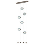 Abacus Ceiling-to-Floor LED Pendant - Bronze / Cool Grey