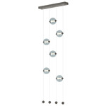 Abacus Ceiling-to-Floor LED Pendant - Dark Smoke / Cool Grey