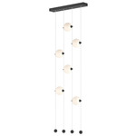 Abacus Ceiling-to-Floor LED Pendant - Black / Opal