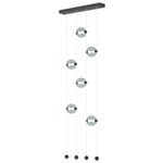 Abacus Ceiling-to-Floor LED Pendant - Black / Cool Grey