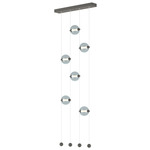 Abacus Ceiling-to-Floor LED Pendant - Natural Iron / Cool Grey