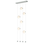 Abacus Ceiling-to-Floor LED Pendant - Vintage Platinum / Opal