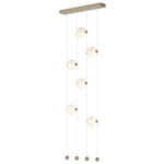 Abacus Ceiling-to-Floor LED Pendant - Soft Gold / Opal