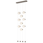 Abacus Ceiling-to-Floor LED Pendant - Bronze / Opal