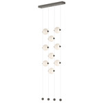 Abacus Ceiling-to-Floor LED Pendant - Dark Smoke / Opal