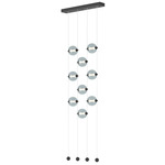 Abacus Ceiling-to-Floor LED Pendant - Black / Cool Grey