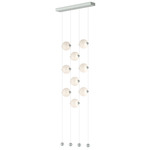 Abacus Ceiling-to-Floor LED Pendant - Vintage Platinum / Opal