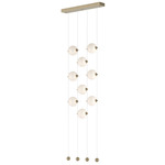 Abacus Ceiling-to-Floor LED Pendant - Soft Gold / Opal