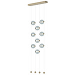 Abacus Ceiling-to-Floor LED Pendant - Soft Gold / Cool Grey