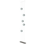 Abacus Floor to Ceiling Plug-In LED Lamp - Dark Smoke / Cool Grey