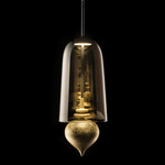 Ghanta Pendant - Gold Leaf / Brown Metallic