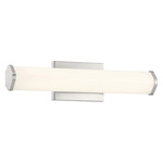 Summit Bathroom Vanity Light - Brushed Steel / White