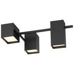 Madrid Semi Flush Ceiling Light - Matte Black / Acrylic