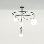 NH S4 Circular Chandelier - Black / White