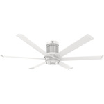 i6 Flush Ceiling Fan - White / White