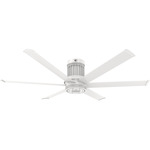 i6 Flush Outdoor Ceiling Fan - White / White