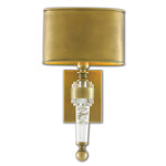 Lindau Wall Sconce - Antique Brass / Crystal