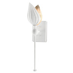 Peace Lily Wall Sconce - Gesso White / Silver Leaf