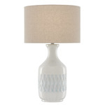 Samba Table Lamp - White / Beige Linen