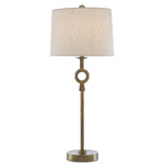 Germaine Table Lamp - Antique Brass / Natural Cotton Flax
